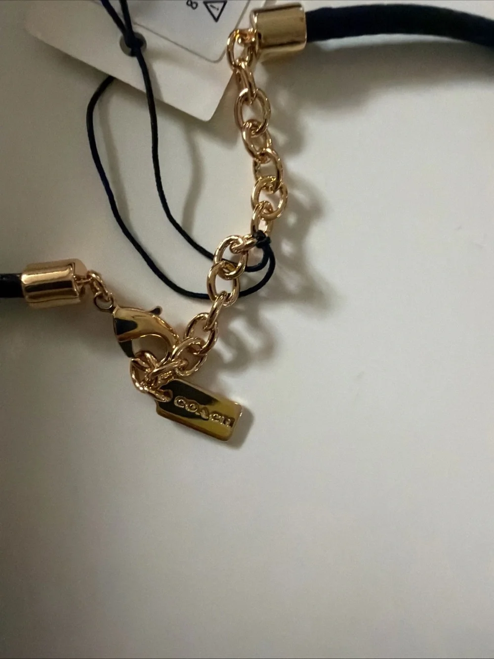 Coach Lucite Heart Necklace with Clear Heart and Gold Accent.  NWT